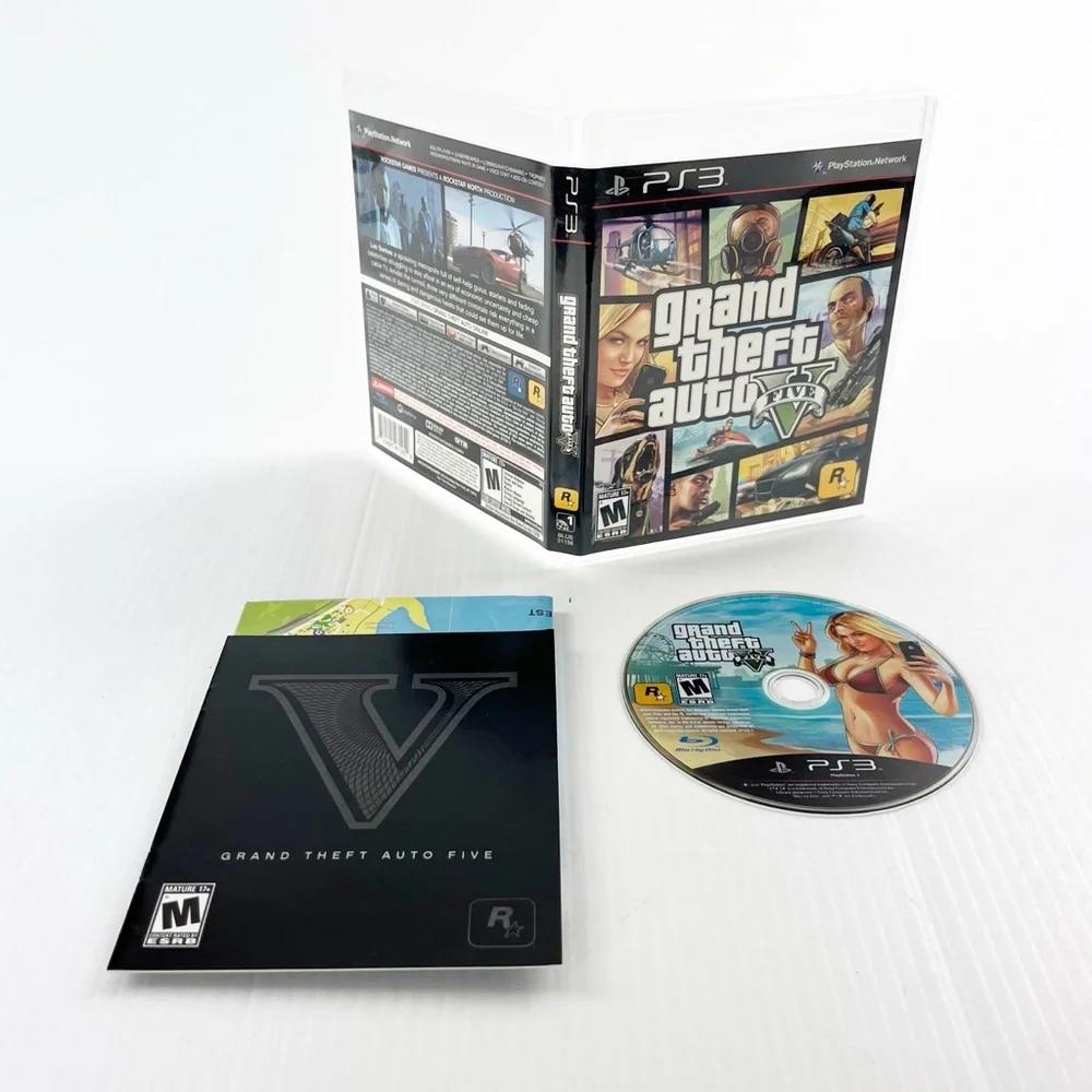 Grand Theft Auto V 5 Video Game for Sony PlayStation 3 PS3 Complete with Map